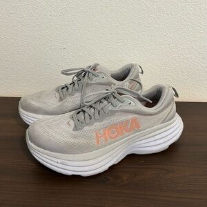 Hoka Bondi 7 Light Gray Peach
